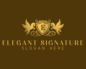 Elegant Royalty Pegasus logo design