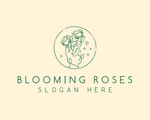 Hand Rose Florist Feminine logo design