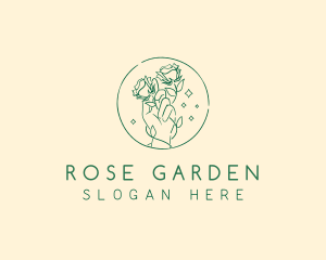 Hand Rose Florist Feminine logo design