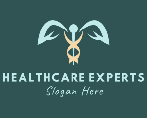 Clinic Physician Caduceus logo design