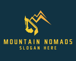 Construction Mountain Excavator logo design