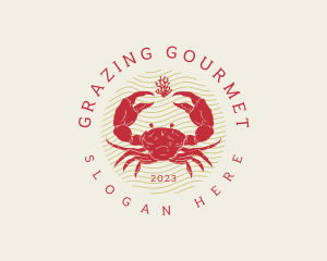 Crustacean Crab Seafood logo design