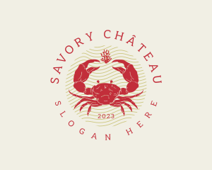 Crustacean Crab Seafood logo design