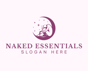 Moon Erotic Woman logo design