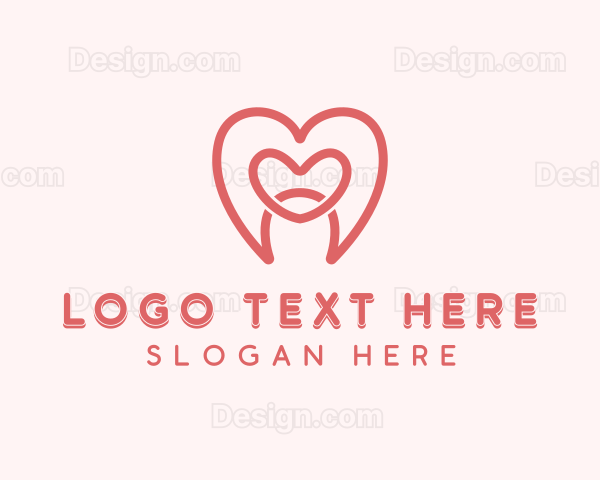 Heart Dental Tooth Logo