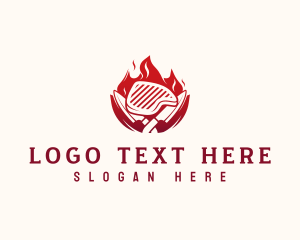 Meat - Meat Flame Grill logo design