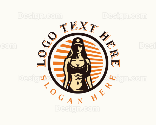 Sexy Strong Woman Logo