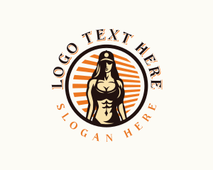 Sexy Strong Woman Logo
