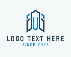Minimalist Letter V Building logo