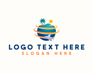 Beach Travel Airplane logo