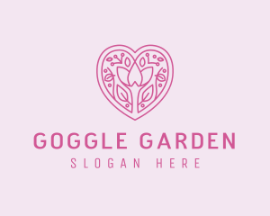 Nature Flower Heart logo design