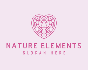 Nature Flower Heart logo design