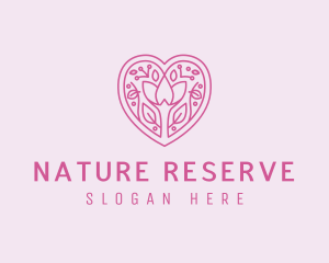 Nature Flower Heart logo design