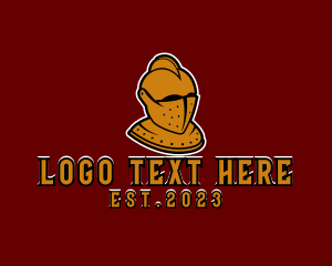 Golden Armored Knight Character logo