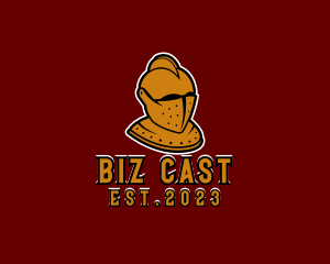 Golden Armored Knight Character logo