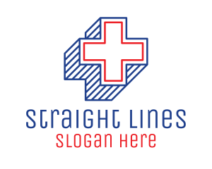 3D Lines Medical Cross  logo
