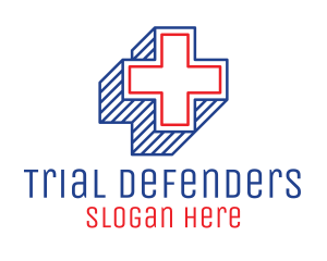 3D Lines Medical Cross  logo design