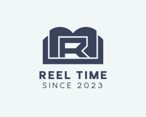 Blue Book Letter R logo design