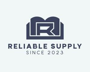 Blue Book Letter R logo design