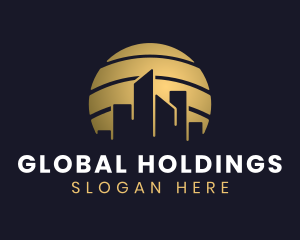 Global Building Real Estate logo design