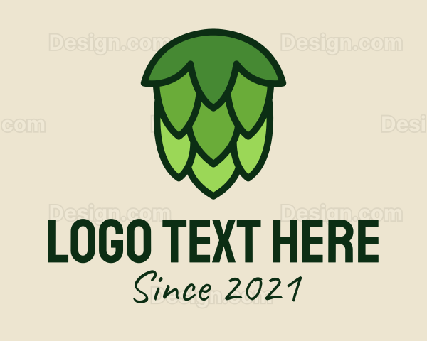 Green Hops Plant Logo