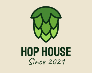 Green Hops Plant  logo design