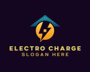 Lightning House Electrician logo design