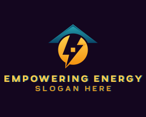 Lightning House Electrician logo design