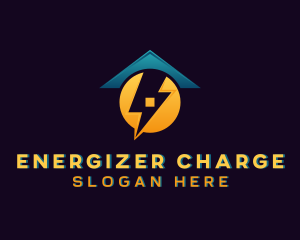 Lightning House Electrician logo design