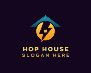 Lightning House Electrician logo design