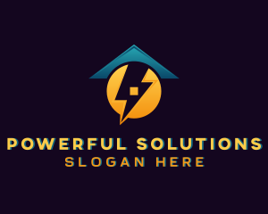 Lightning House Electrician logo design