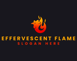 Fire Chicken Flame logo design