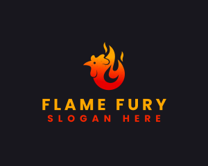 Fire Chicken Flame logo design