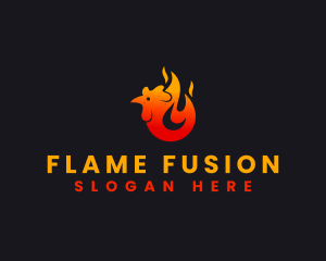 Fire Chicken Flame logo design