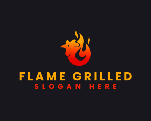 Fire Chicken Flame logo design