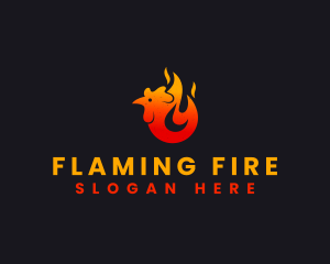 Fire Chicken Flame logo design