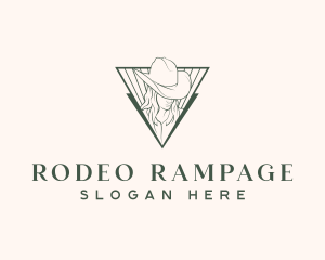 Hat Rodeo Cowgirl logo design