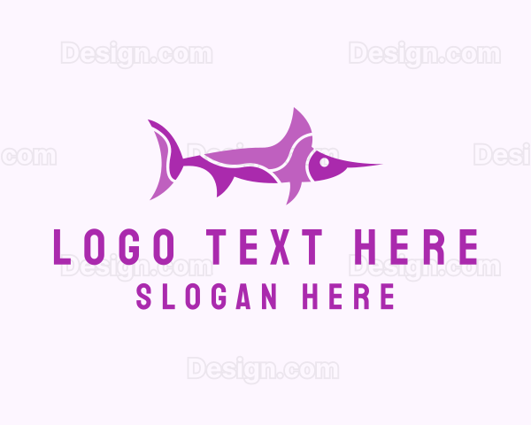 Purple Swordfish Aquarium Logo