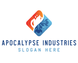 Heating Cooling Industry logo design