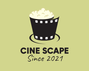 Popcorn Cinema Reel  logo design