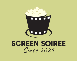 Popcorn Cinema Reel  logo design