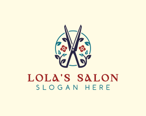 Salon Gardening Scissors logo design