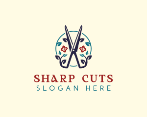 Salon Gardening Scissors logo design