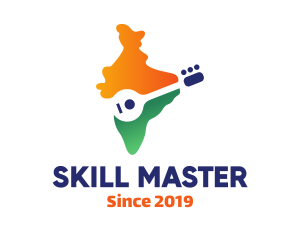 Indian Sitar Player logo design