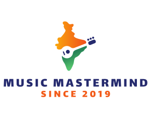 India Map Guitar logo design