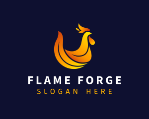 Flaming Rooster Cuisine logo design