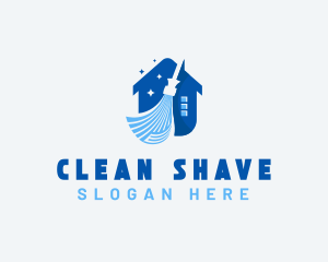 Broom Housekeeping Cleaning logo design