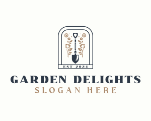 Shovel Floral Garden logo design