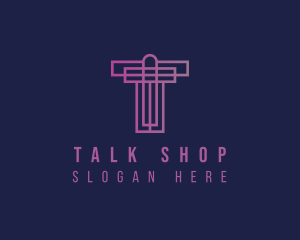 Gradient Religion Cross logo design