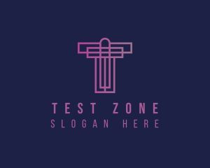 Gradient Religion Cross logo design